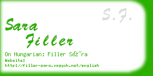 sara filler business card